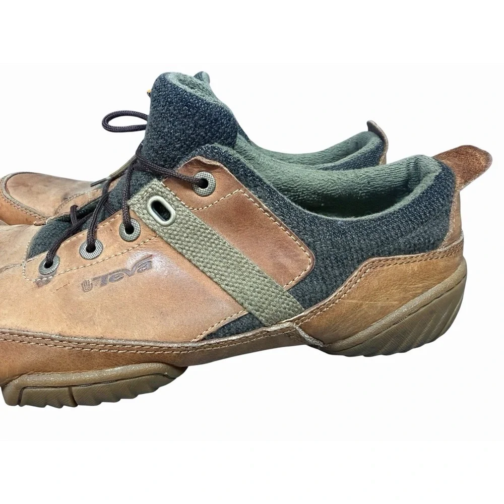 Teva Riva Leather Hiking Shoes Mens 10 Brown Trail Outdoor Comfort Low Lace Up